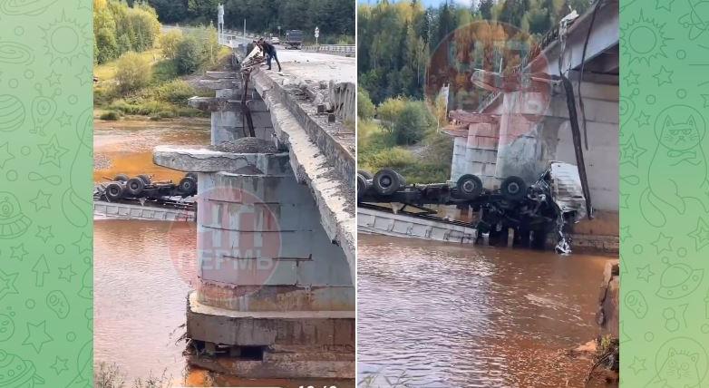 В Пермском крае грузовик упал с моста в реку, водитель погиб